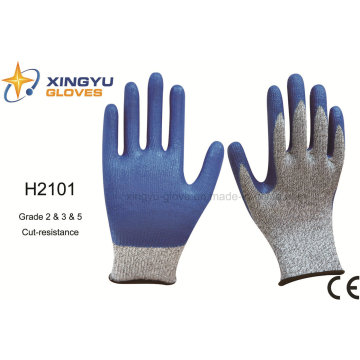 Hppe Nitrile Coated Cut-Resistance Safety Work Glove (H2101)